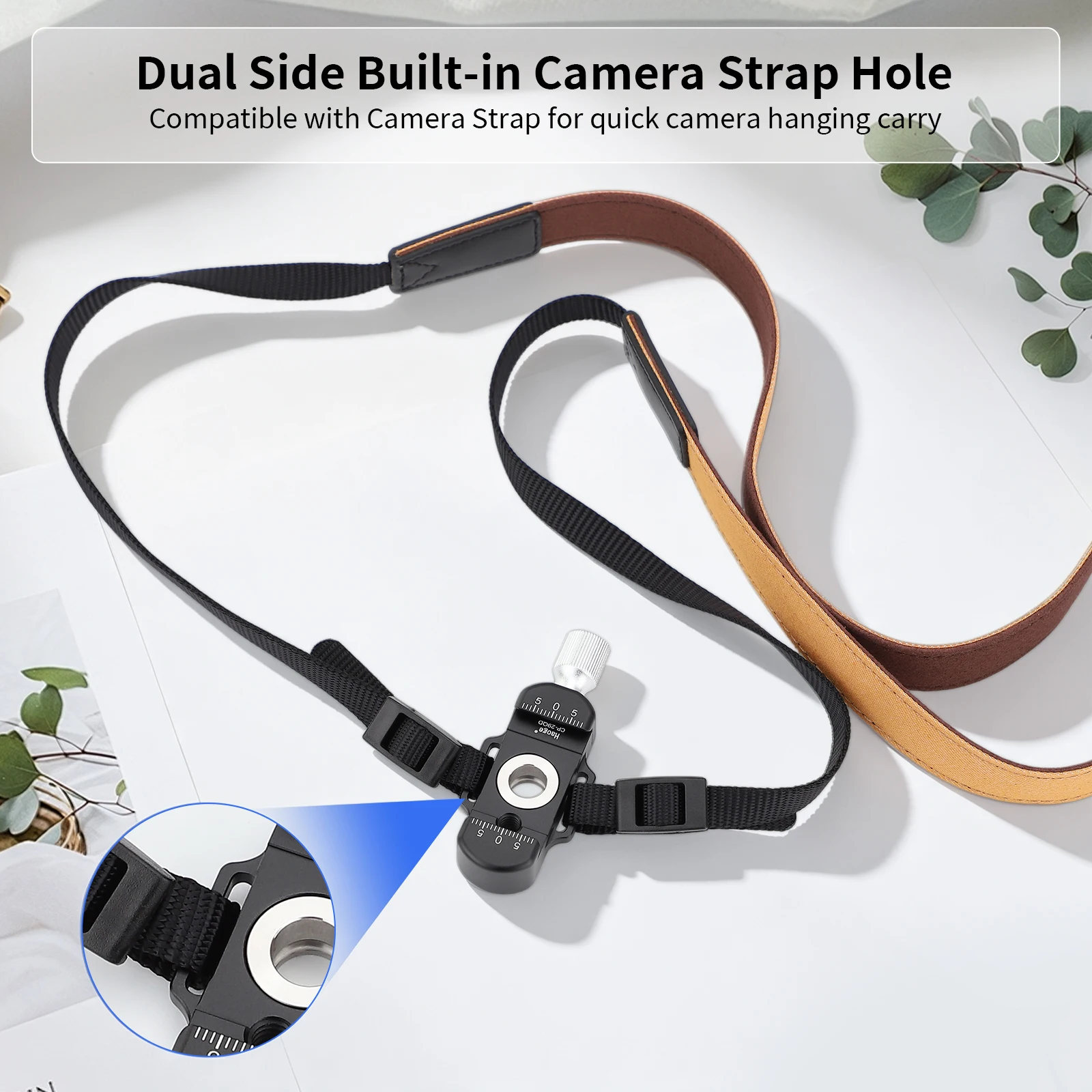 Haoge Leichtgewichtige Arca QR-Klemme mit 1/4 Zoll Loch QD-Anschluss für Magpul QD-Tragegurt, Kompatibel mit Arca Standard-Kamera CP-29QD – Detail 6