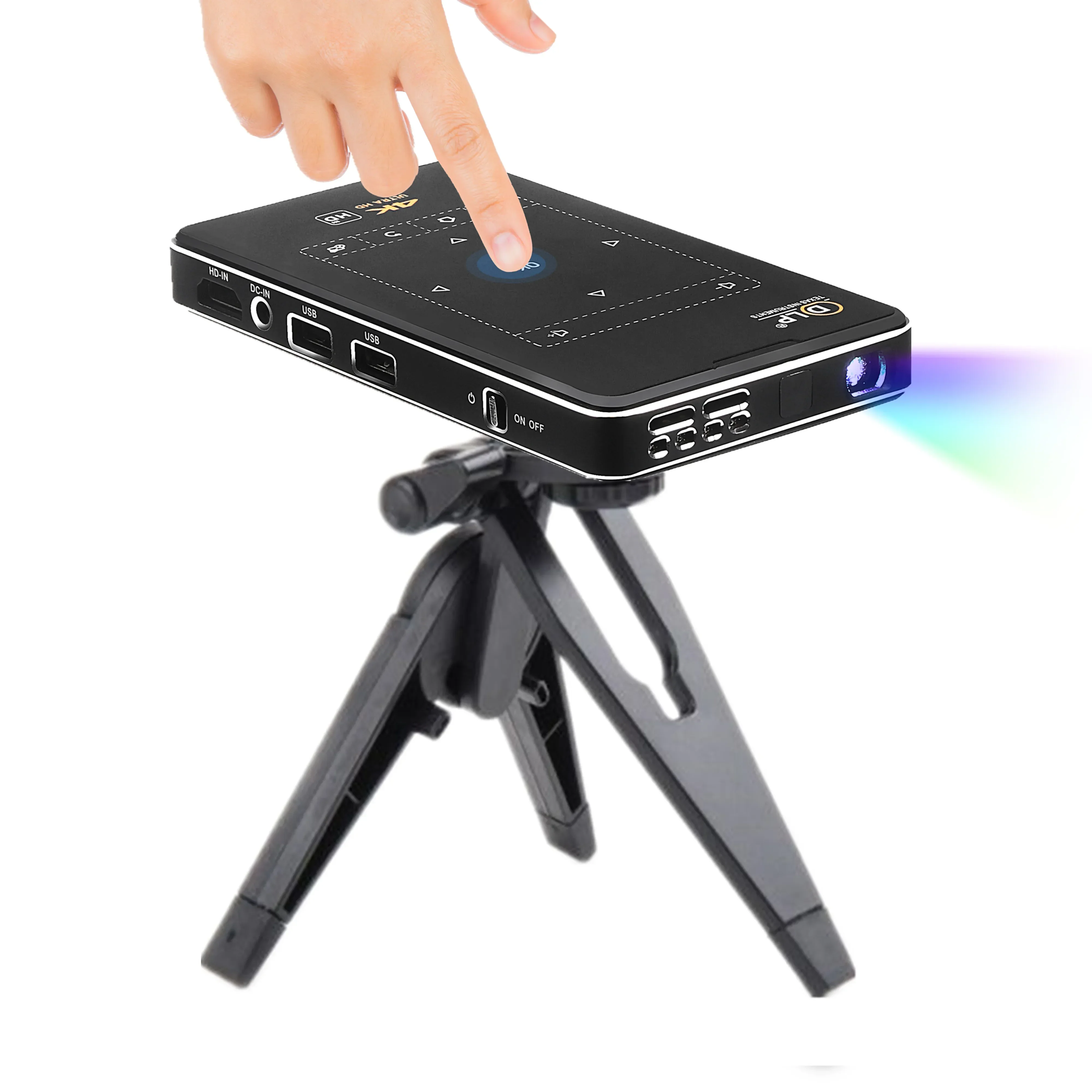 

DLP mini portable projector 1080P Smart Android Wifi BT Quad Core Mobile Phone Projector for Home Theater
