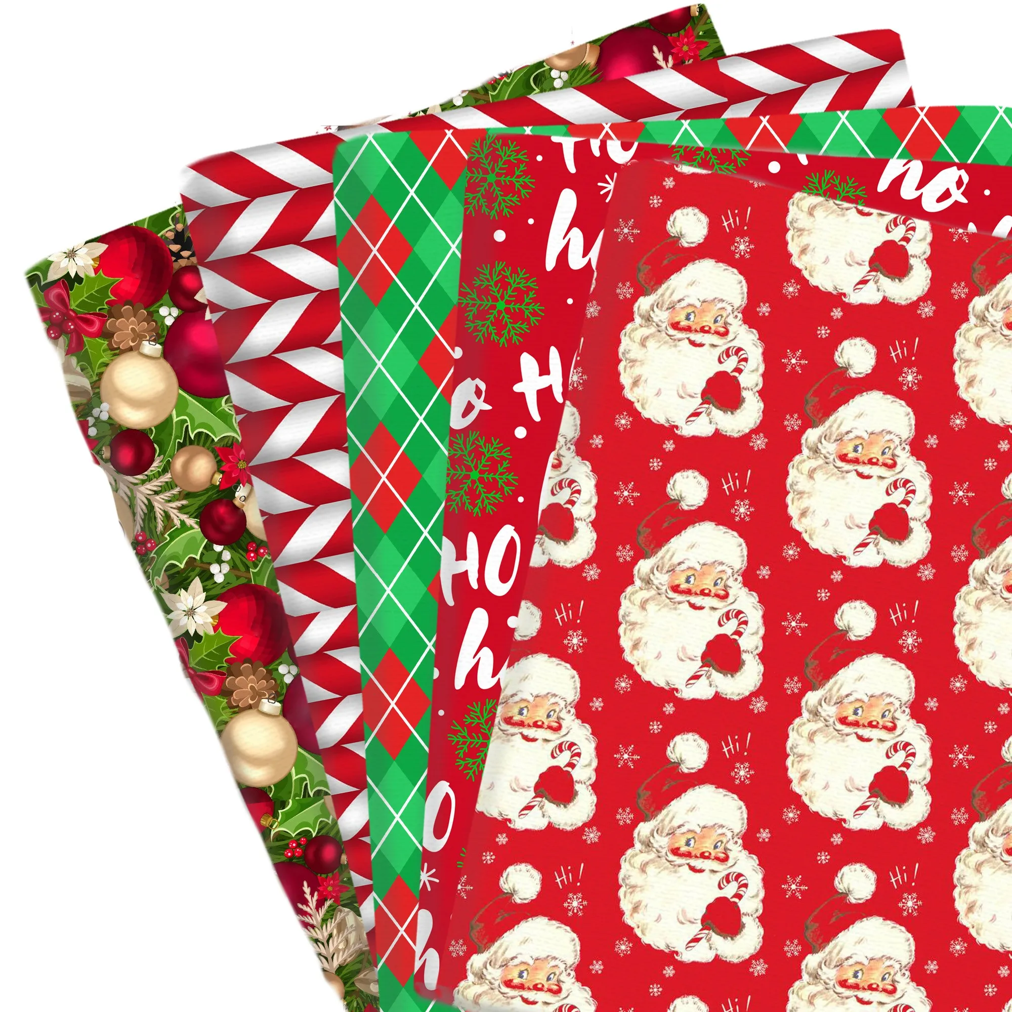 50*145cm Christmas Series Holly Santa Claus Deer Polyester Cotton Fabric for Tissue Sewing Quilting Fabrics Needlework Material