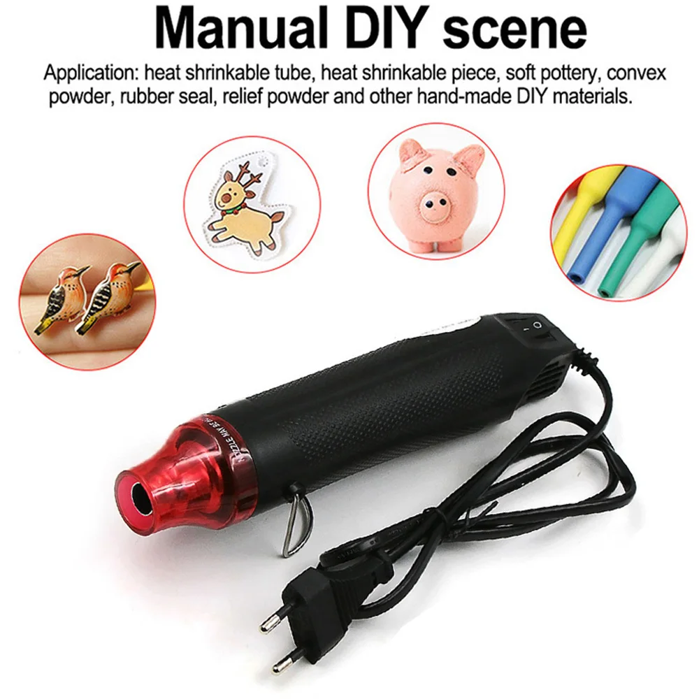 Portable Mini Heater Handheld Hot Air Gun for DIY Craft Embossing Shrink Wrapping PVC 300W Multi Function Electrical Heat Tool