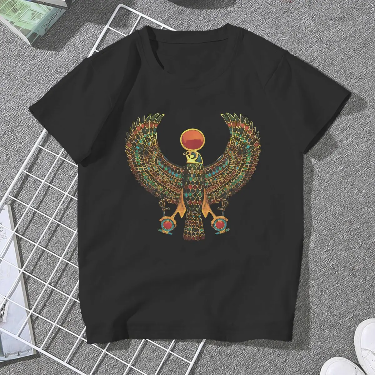 Ancient Egypt Egyptian Horus String Essential T Shirt Vintage Graphic Women's Polyester Tshirt O-Neck