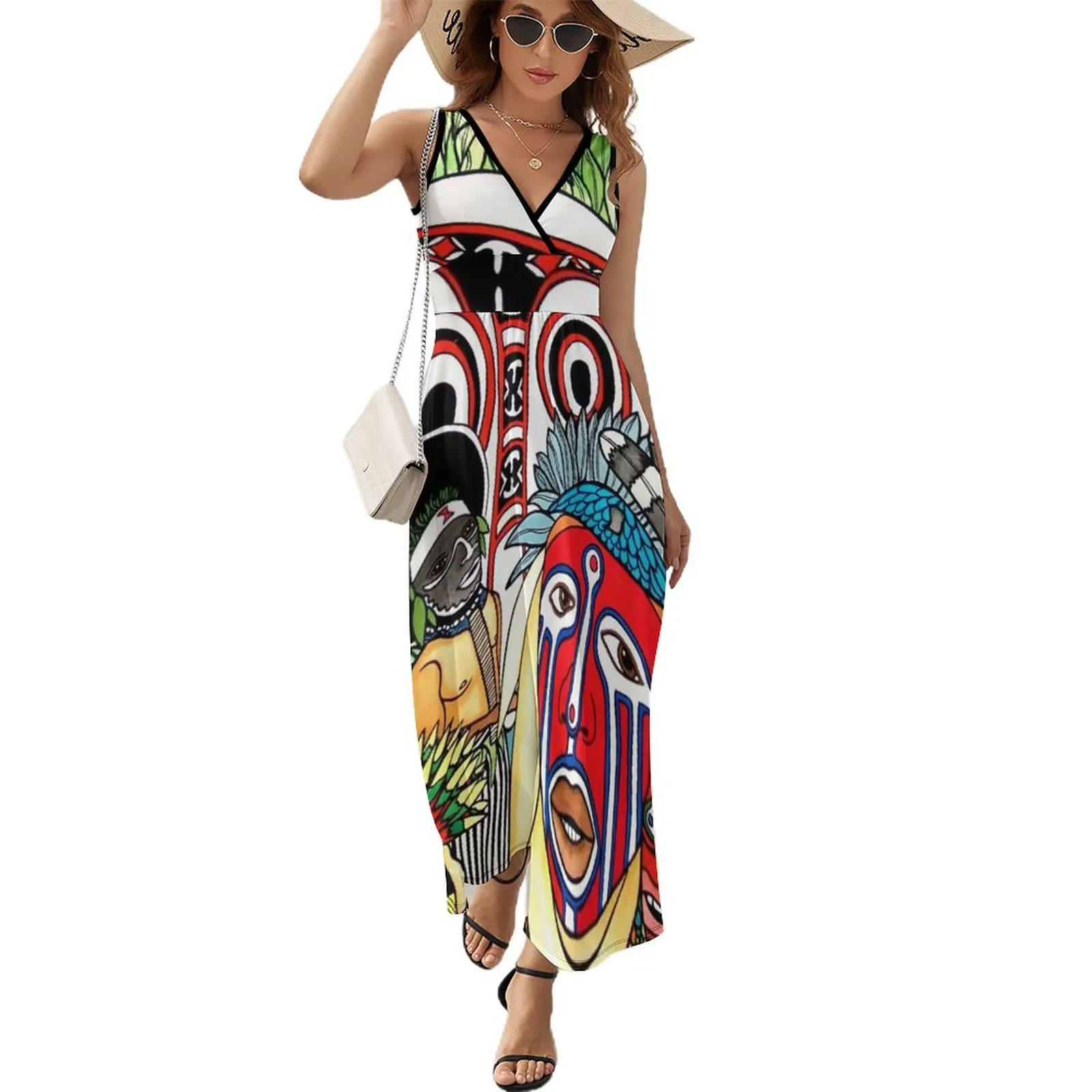 

#258 - Unique PNG Culture I - Artist Nathalie Le Riche Sleeveless Dress womans clothing summer dress for women 2023