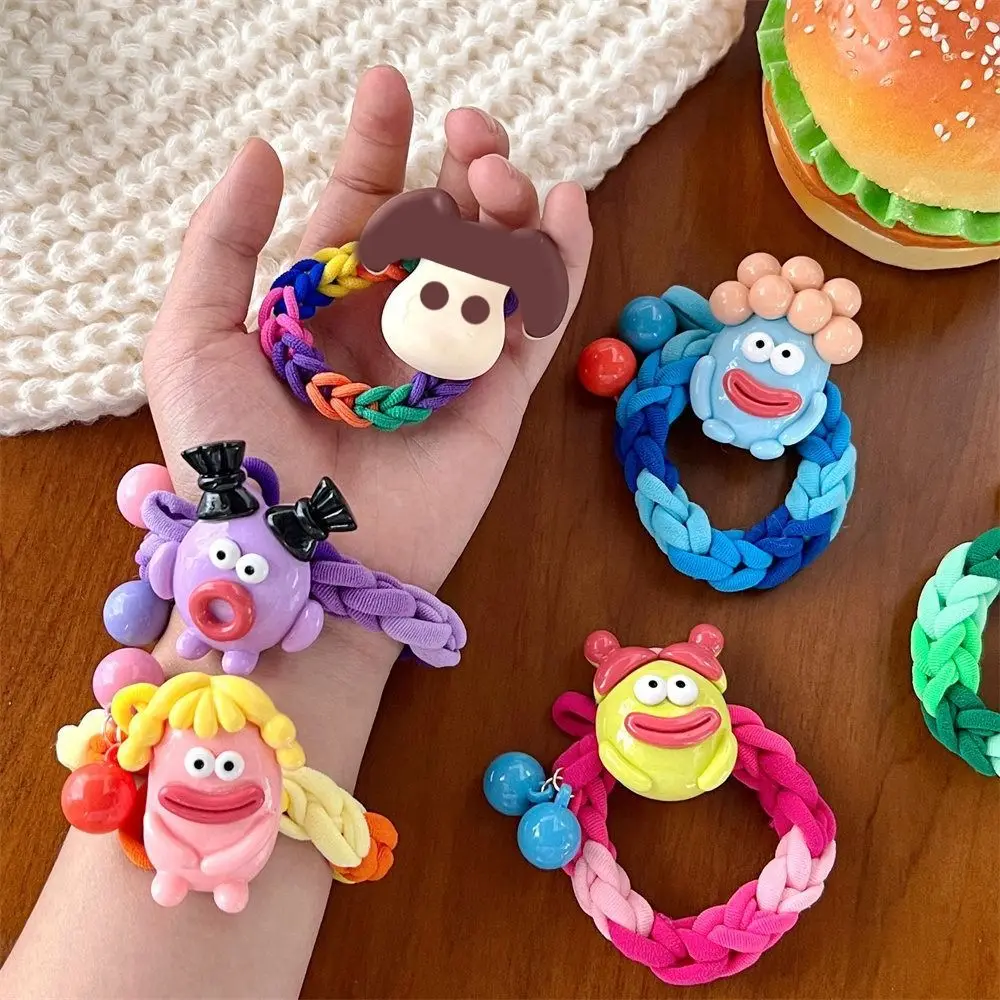 

Weave Rope Cartoon Doll Hair Rope Elastic Ball Beads Ugly Doll Hair Ring Hairbands Ponytail Rope Twist Rope Scrunchies Daily