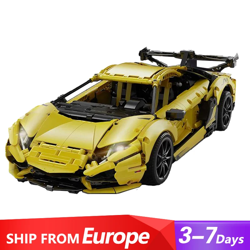 

Technical Racing Yellow Car Aventador LP700 Supercar Sports Race Car Model 1805 PCS 1:8 Building Blocks Gift for Adults Birthday