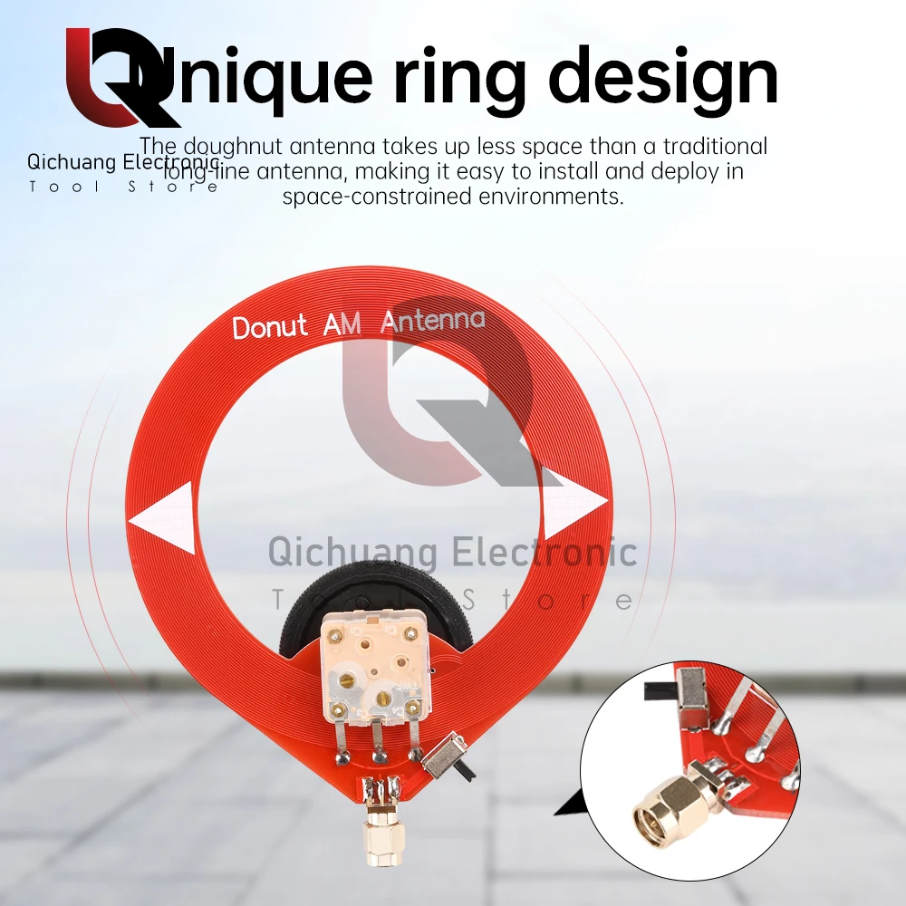 Transimpedance Amplifier Sweet Donut AM/SW/WB Antenna 10kHz-180MHz Mini Loop Antenna Module for Radio Walkie Talkie SDR