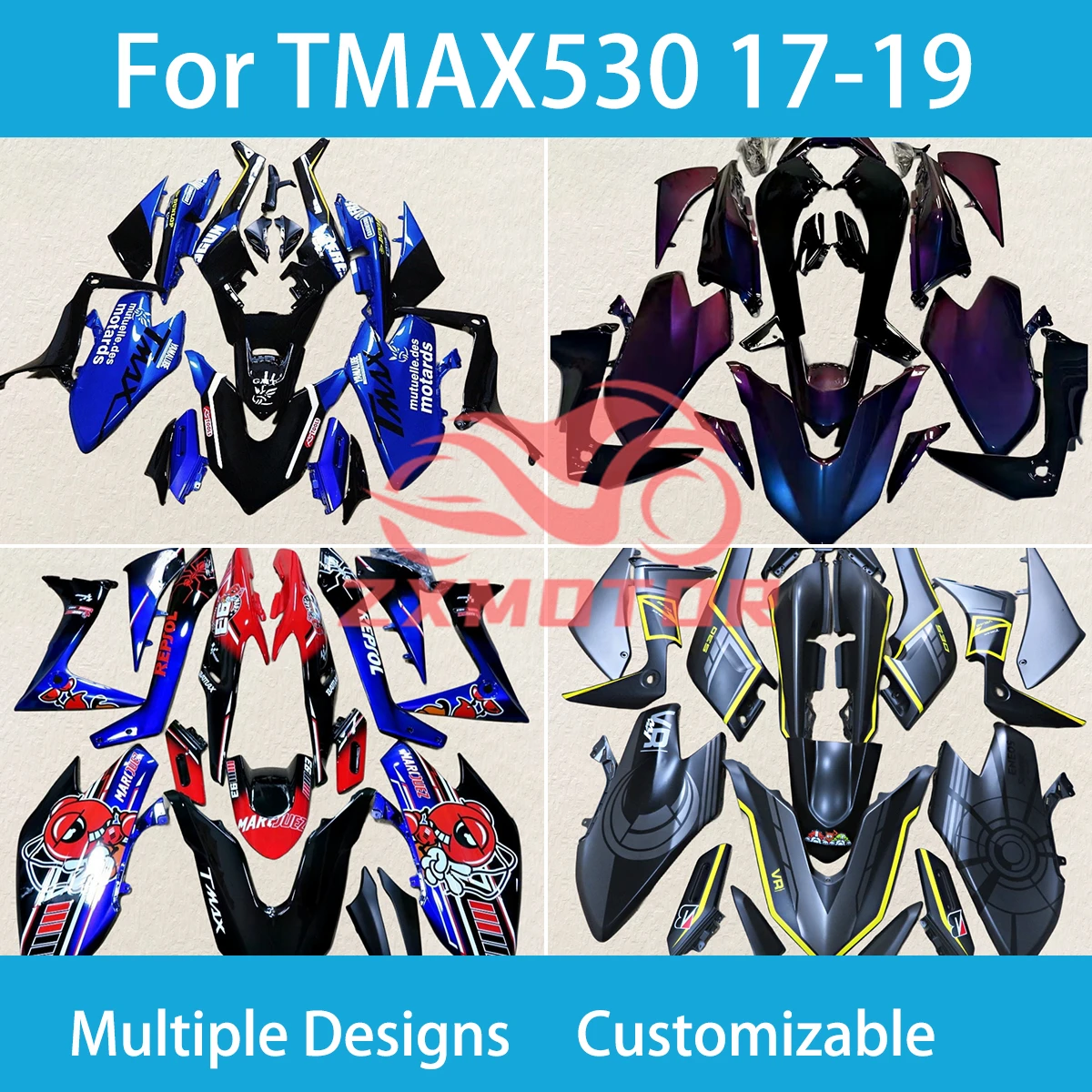 Fairings Fit for YAMAHA TMAX530 2017 2018 2019 TMAX 530 17 18 19 T-maxMotorcycle Bodywork Full Fairing Kit Fit