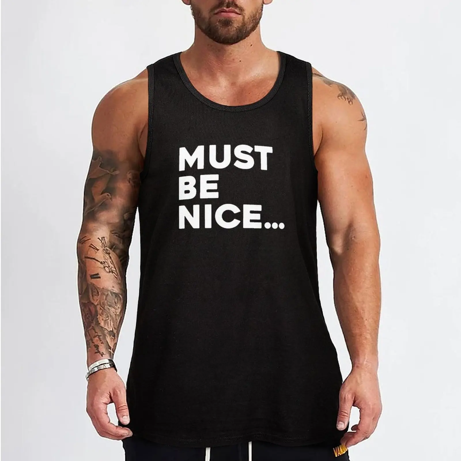 Must Be Nice... Tank Top cotton t-shirts man Man gym clothes Men's tops