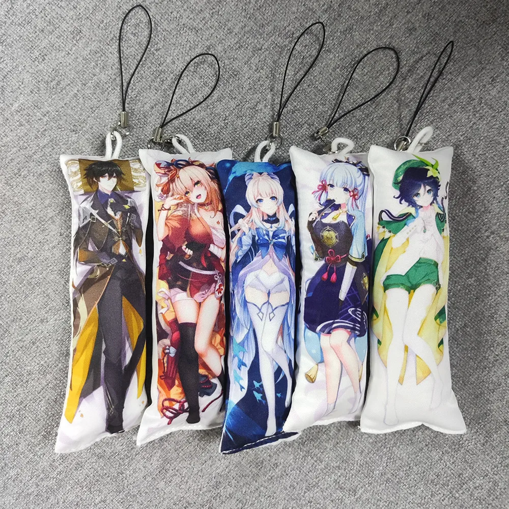 Llavero Genshin Impact Mini Dakimakura, bonito llavero de Anime Nahida, Sexy, belleza, almohada pequeña, decoración, colgante, regalo para fanáticos del Gesnhin