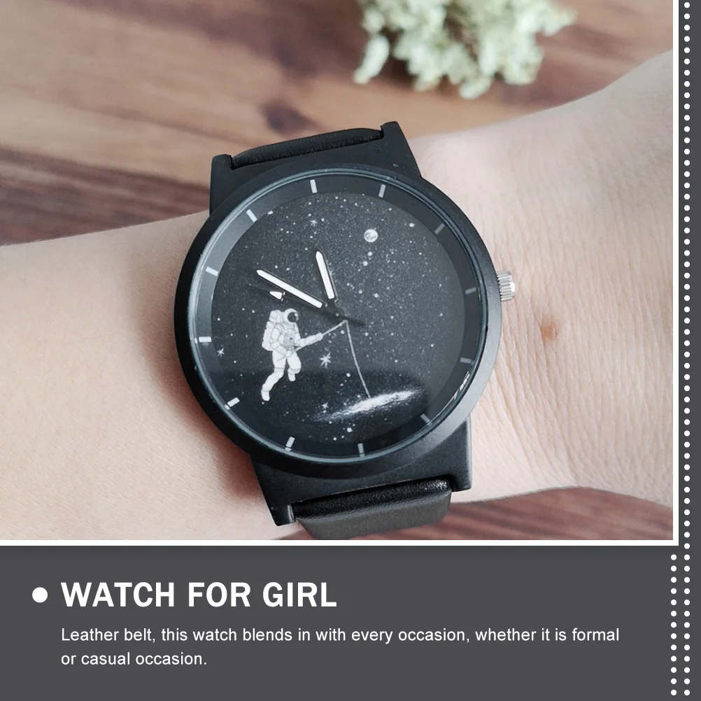 

DEARMAMY Astronaut Analog Watch for Women Men Alloy Sport Wristwatch Ladies Hand