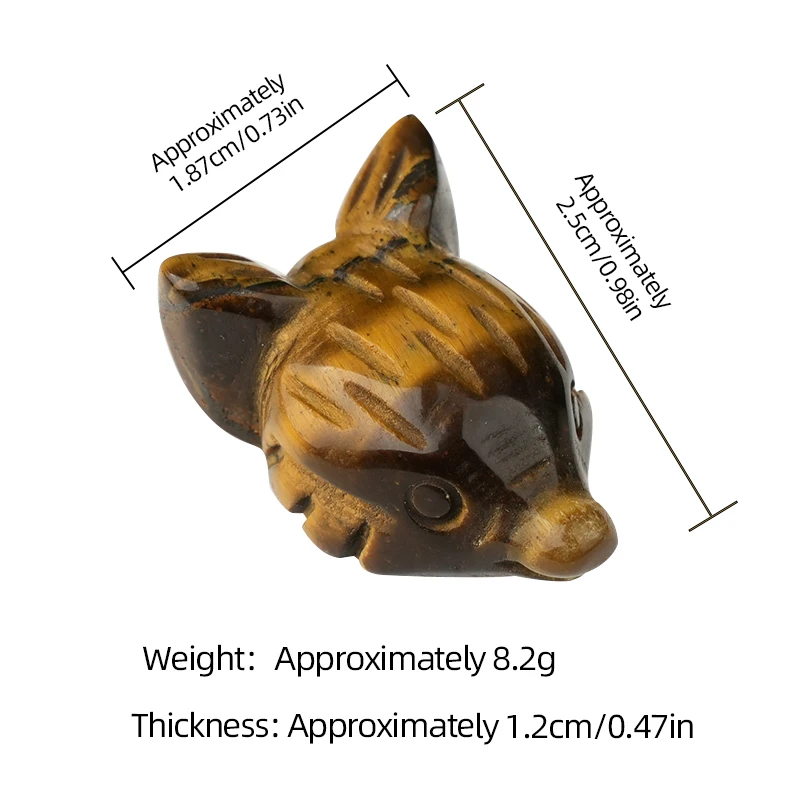 اليدوية مشتهى الأصفر اليشم الثعلب رئيس شكل الأحجار الكريمة جيب كريستال الحيوان قلادة حلية هدية هالوين الديكور 1.0 بوصة #3