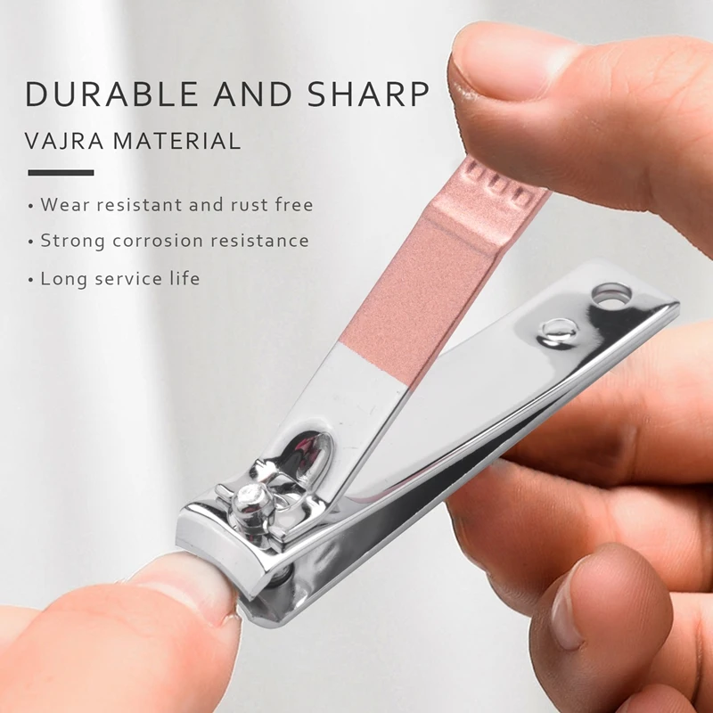 18 pz/set Kit di strumenti per Nail Art in acciaio inossidabile in oro rosa tagliaunghie in acciaio Trimmer Ear Pick Grooming Kit Manicure Set Pedicure
