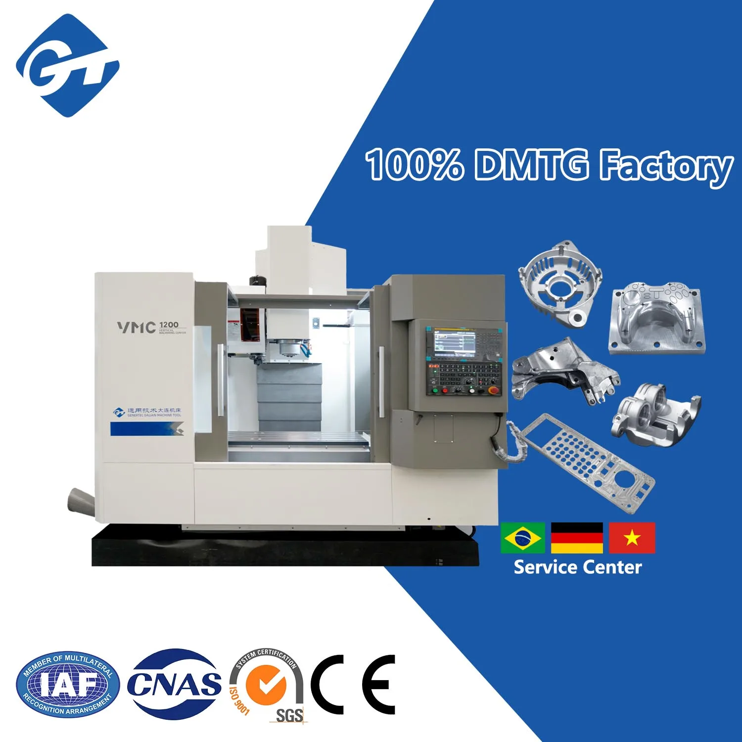 Fresadora De centro De mecanizado Cnc Vertical GT DMTG VMC1200, fresadora Cnc para Centro De Mecanizado De aluminio