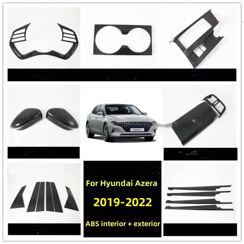 For Hyundai Azera Grandeur 2019 - 2022 ABS Inner Door Armrest Handle Trim Rear Air Shift Knob Outlet Cover Frame Vent