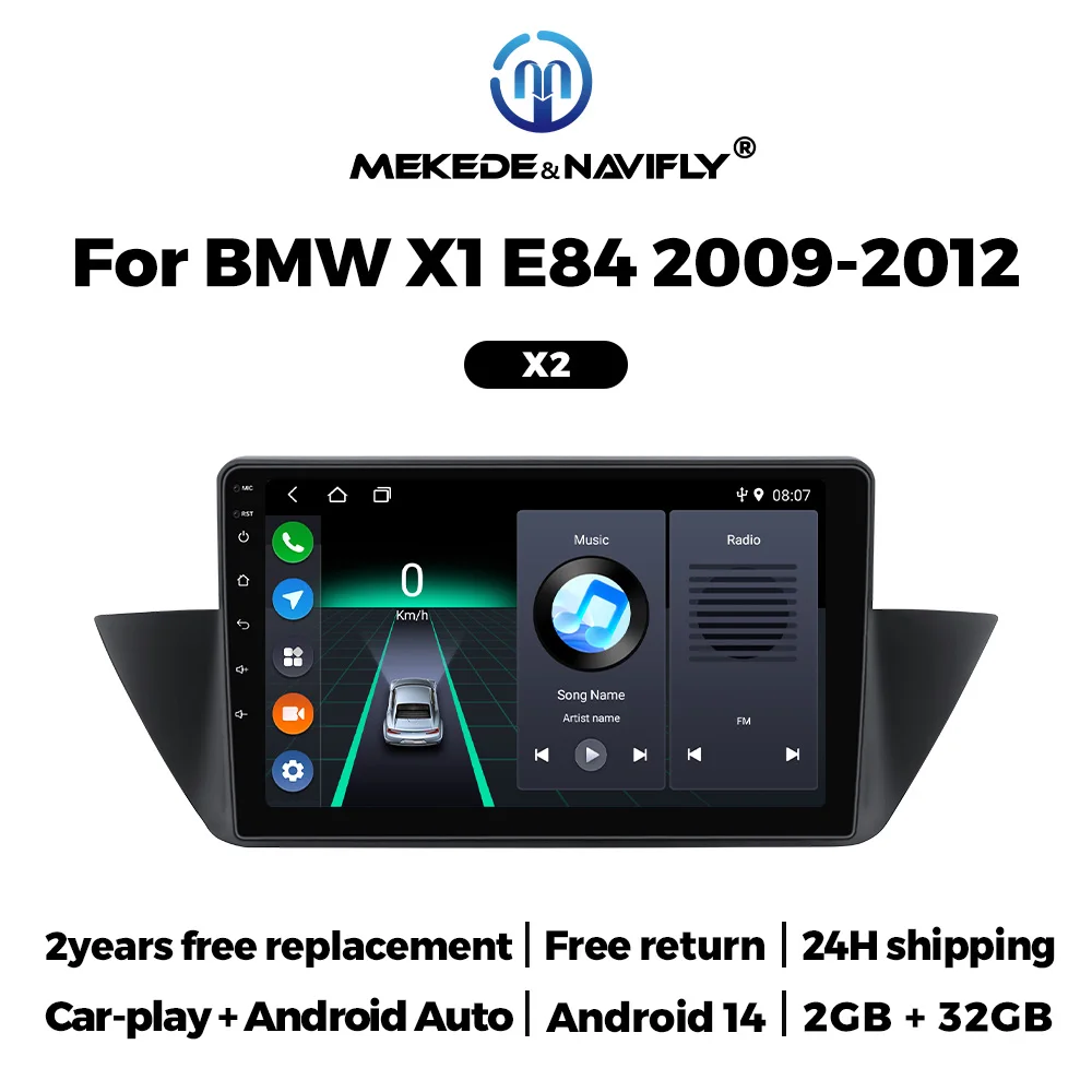 

MEKEDE Android 14 For BMW X1 E84 2009-2012 Car Radio Multimedia Video Players GPS navigation Carplay+Auto Stereo 2 Din Head Unit