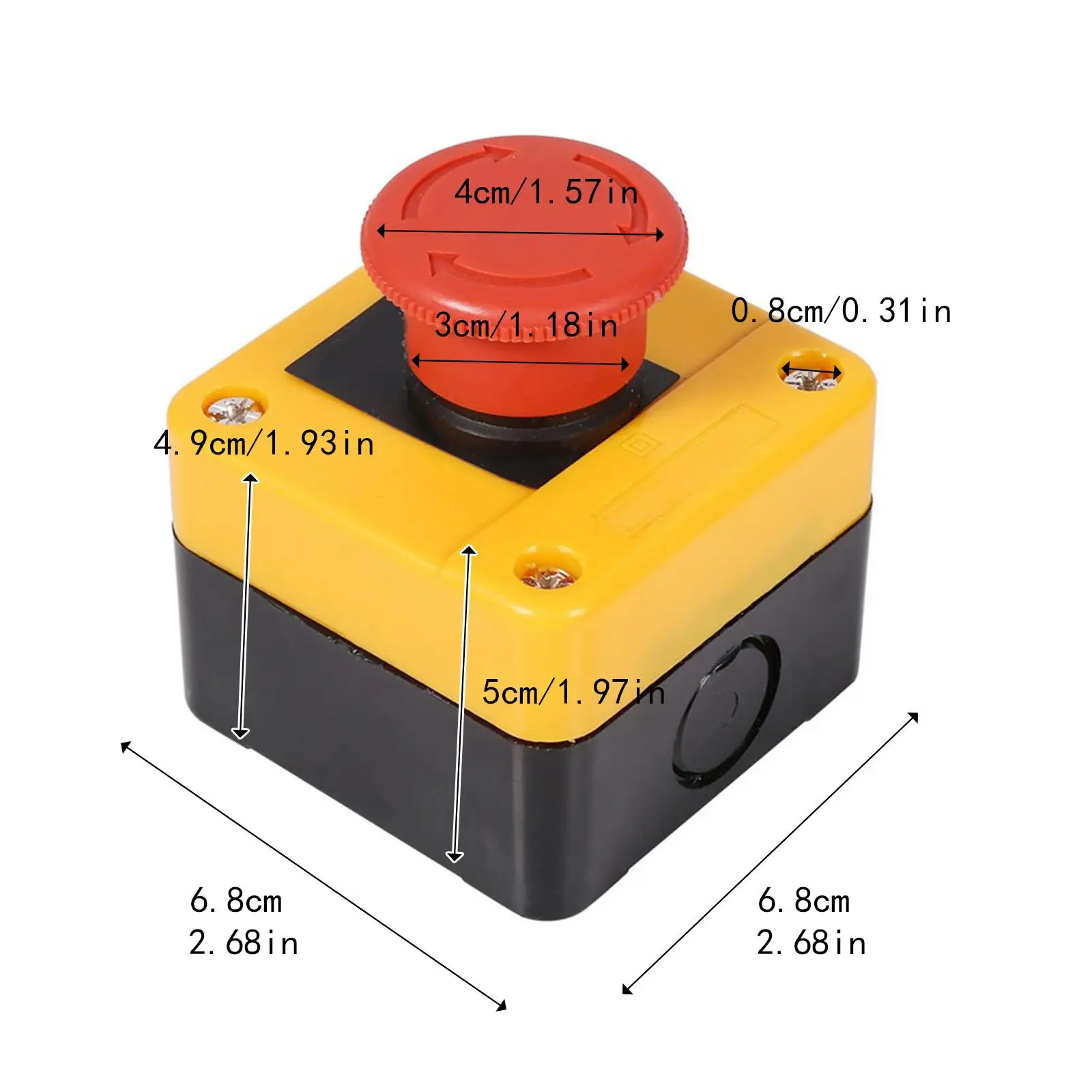 보호 커버가 있는 비상 정지 버튼 스위치 440V 버섯 상자 포함