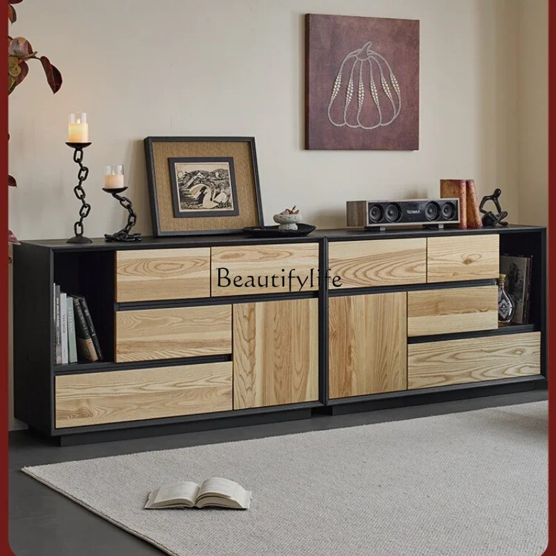 

ls 42 Living room household small apartment sofa side cabinet multi-functional modular combination cabinet