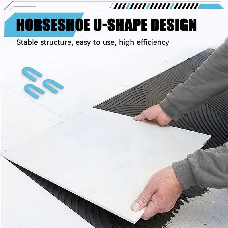 L60A Plastic Spacers For Tile Leveling System, 400Pcs U-Shaped Horseshoe, 1/16-Inch For Floor For Tile Installation