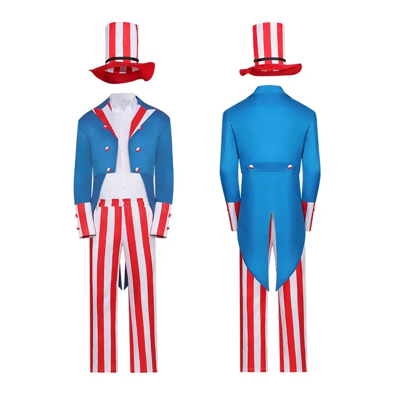 

The Purge Stripe Suit Set Cosplay Costume Movie Character Halloween Masquerade Independence Day Clothing for Adults Men hf5]]