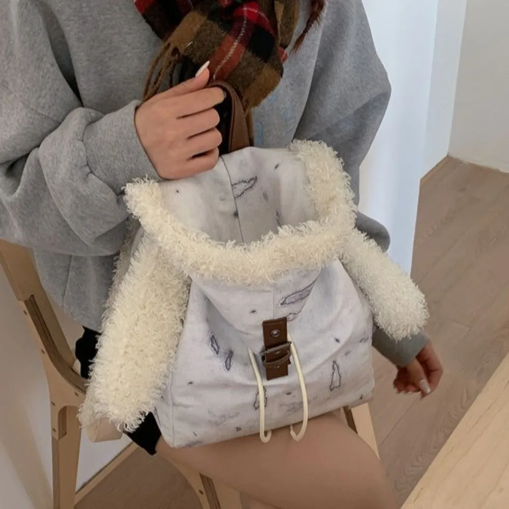 

Уникальный рюкзак с ушками и капюшоном, вместительный рюкзак с заячьими ушками, милый рюкзак на шнурке, очаровательный ретро-модный школьный рюкзак, повседневная прогулка