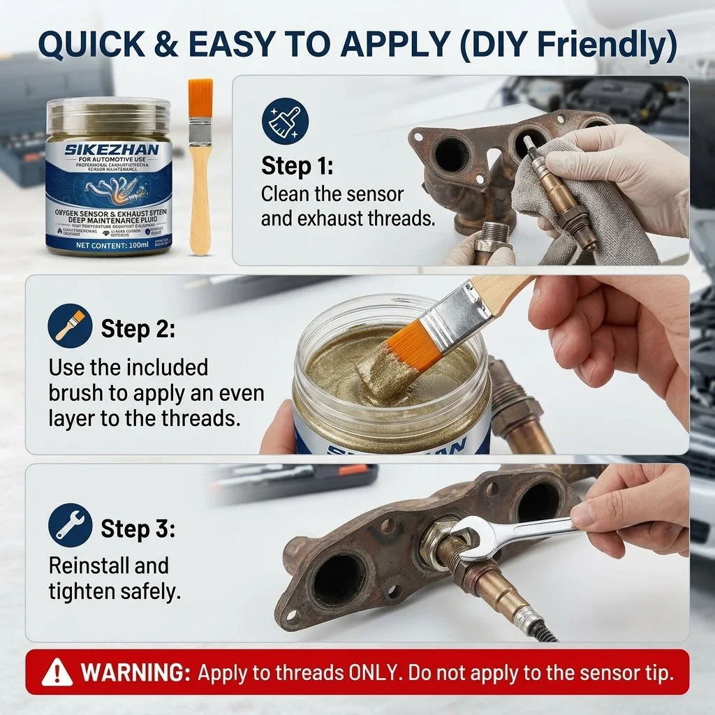 Picture 5: High-Temp Exhaust System & Oxygen Sensor Anti-Seize Lubricant Paste – Prevents Rust, Corrosion & Thread Galling on Metal, 100ml