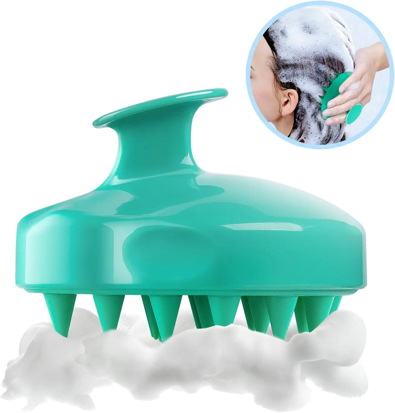 Silikon-Shampoo-Bürste, Kopfhaut-Massagekamm, Haarwurzel, Juckreiz, reinigt die Kopfhaut gründlich, Körpermassage, Badebürstenkopf