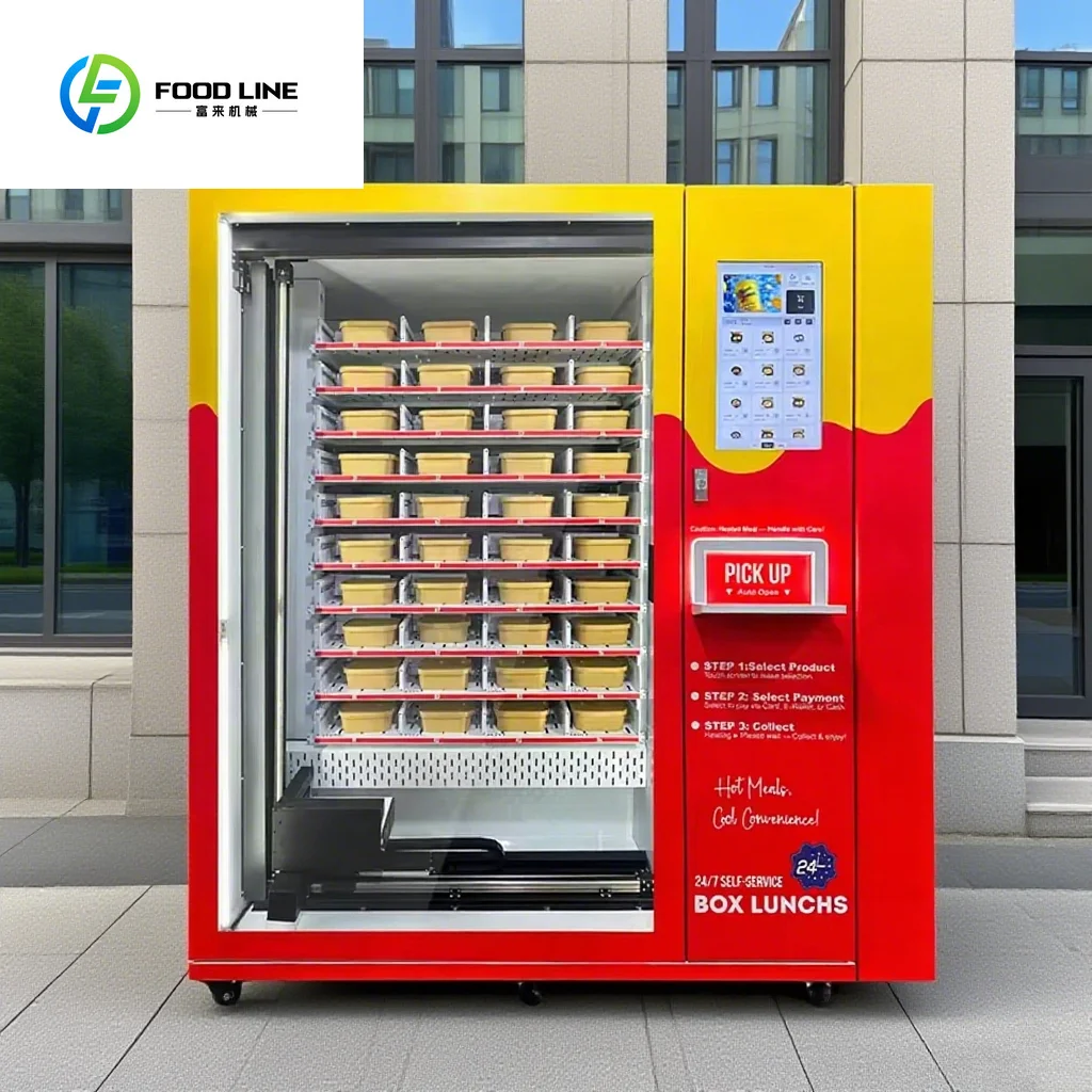 

Smart Food Vending Machine 24 Hour Self-Service Automatic 21.5 Inch Touch Screen Fast Hot Food Dispenser