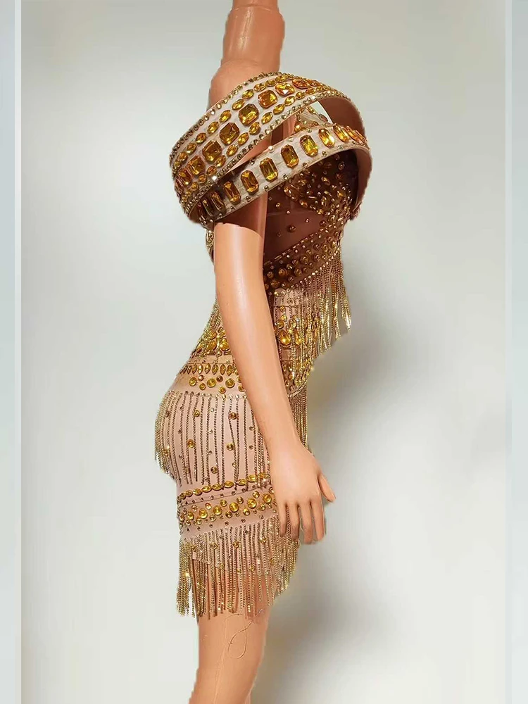 고품질 라인 석 술 섹시한 서스펜더 탄성 드레스 2025 새로운 패션 사용자 정의 여성 의류