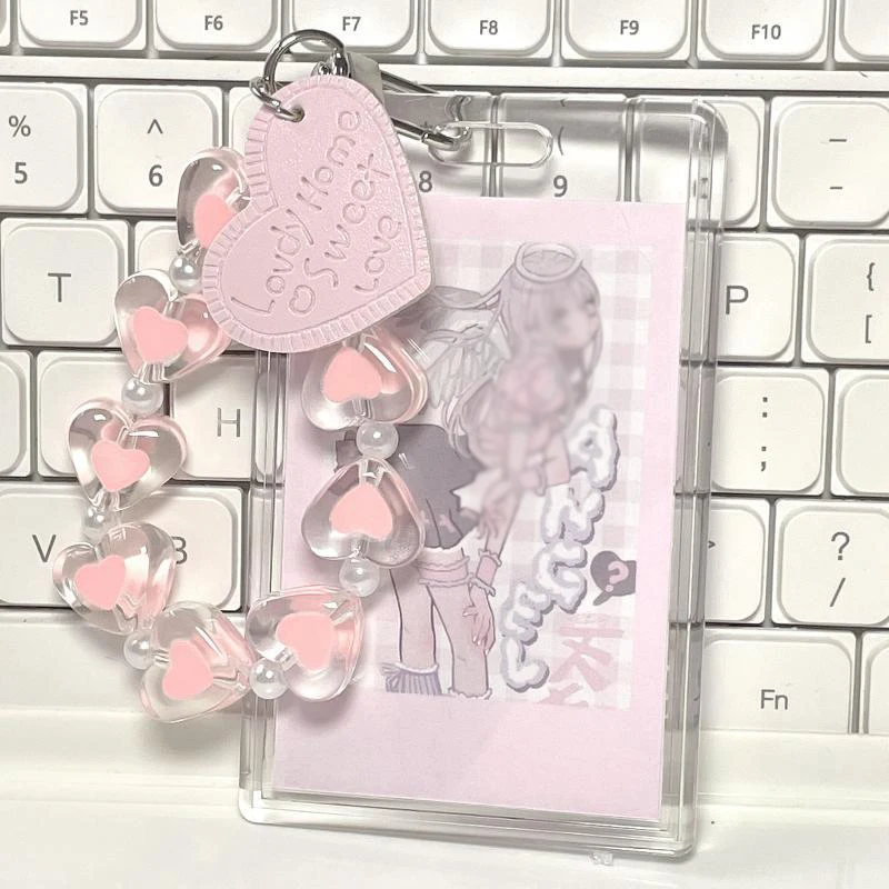 Fashion Card Holder Bank Card Cover Photo Display Holder Card Protective Case ID Card Case Slider Transparent Pendant