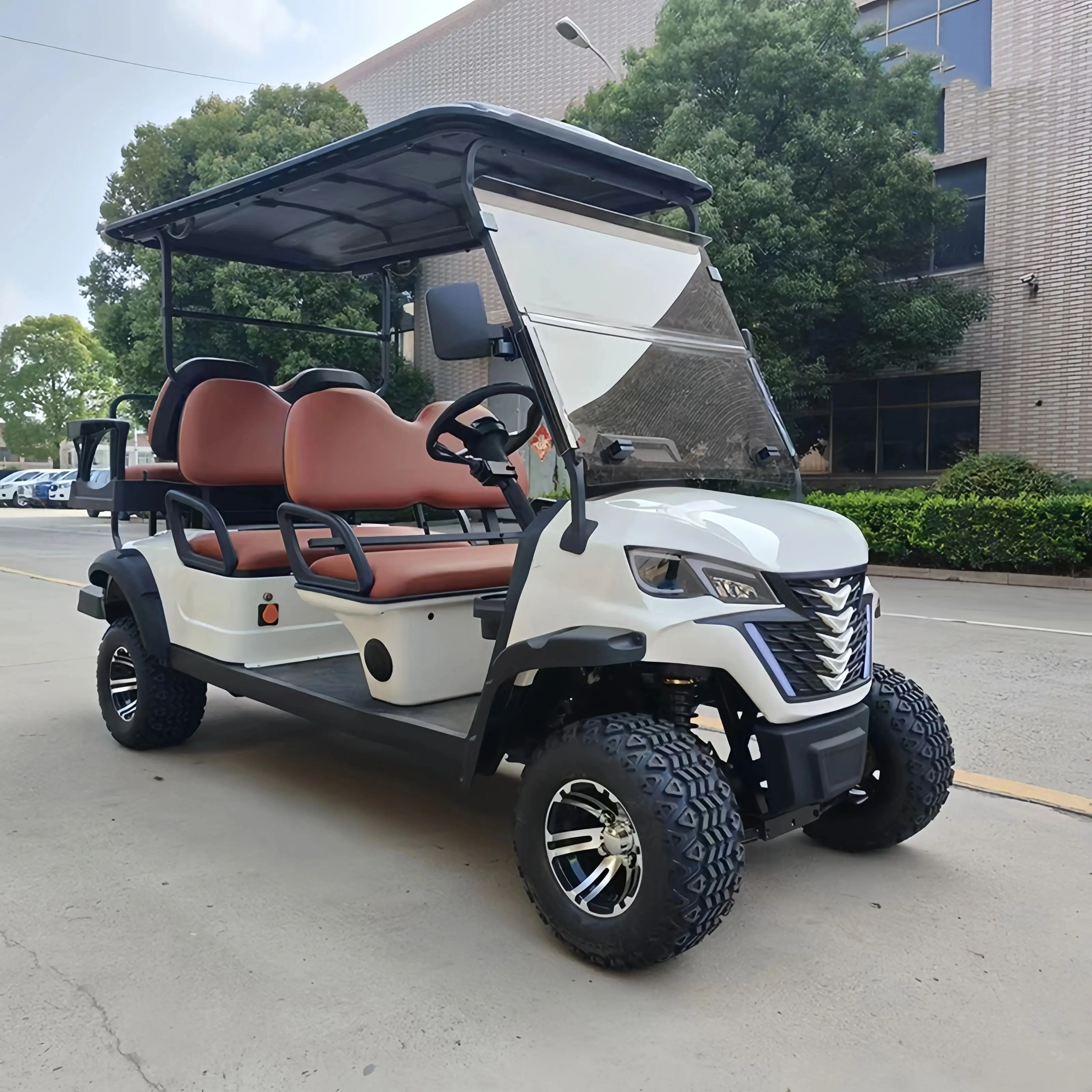 4+2 seater gasoline powered golf cart with CE Certification 6 seats gas cart golf