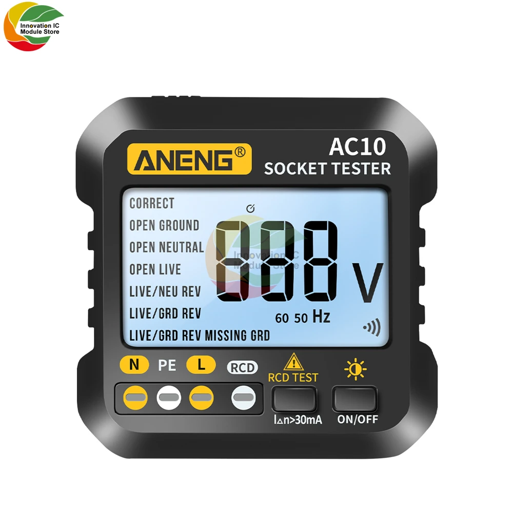 AC10 Socket Tester Plug Detector Zero Line Plug Polarity Phase Check Phase Detector US/EU Plug Multimeter Digital Tester
