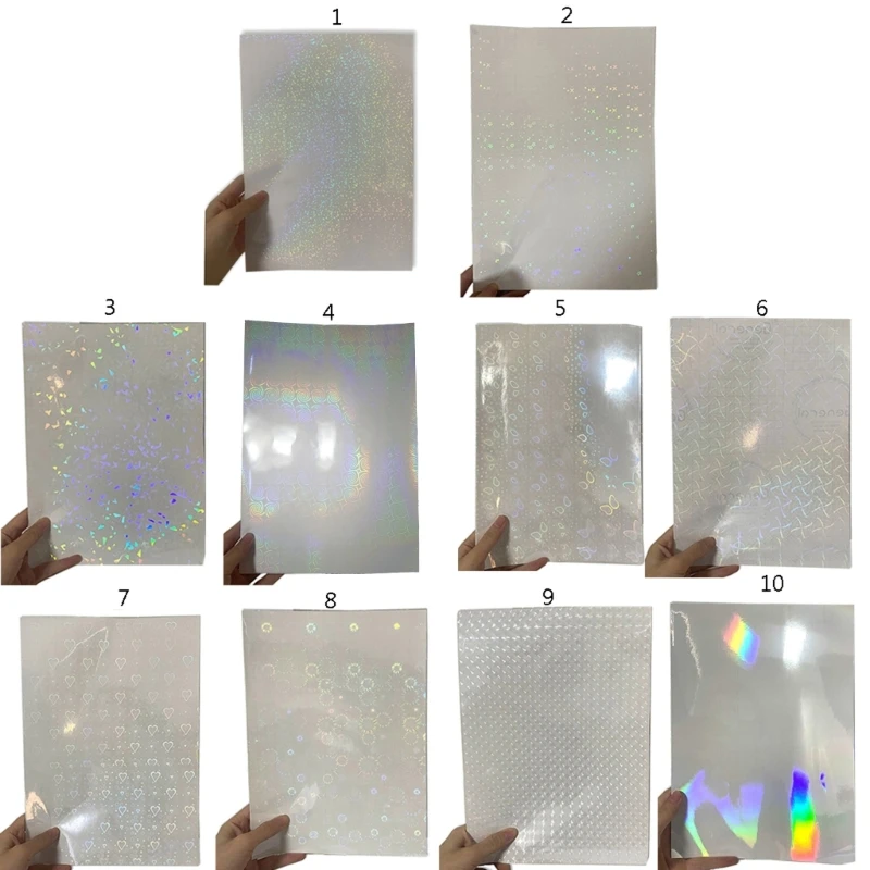 Small Wind Wheel for Butterfly Glass Heart Shape Dots Holographic Cold Laminated Film Glitter Self Adhesive Epoxy Film