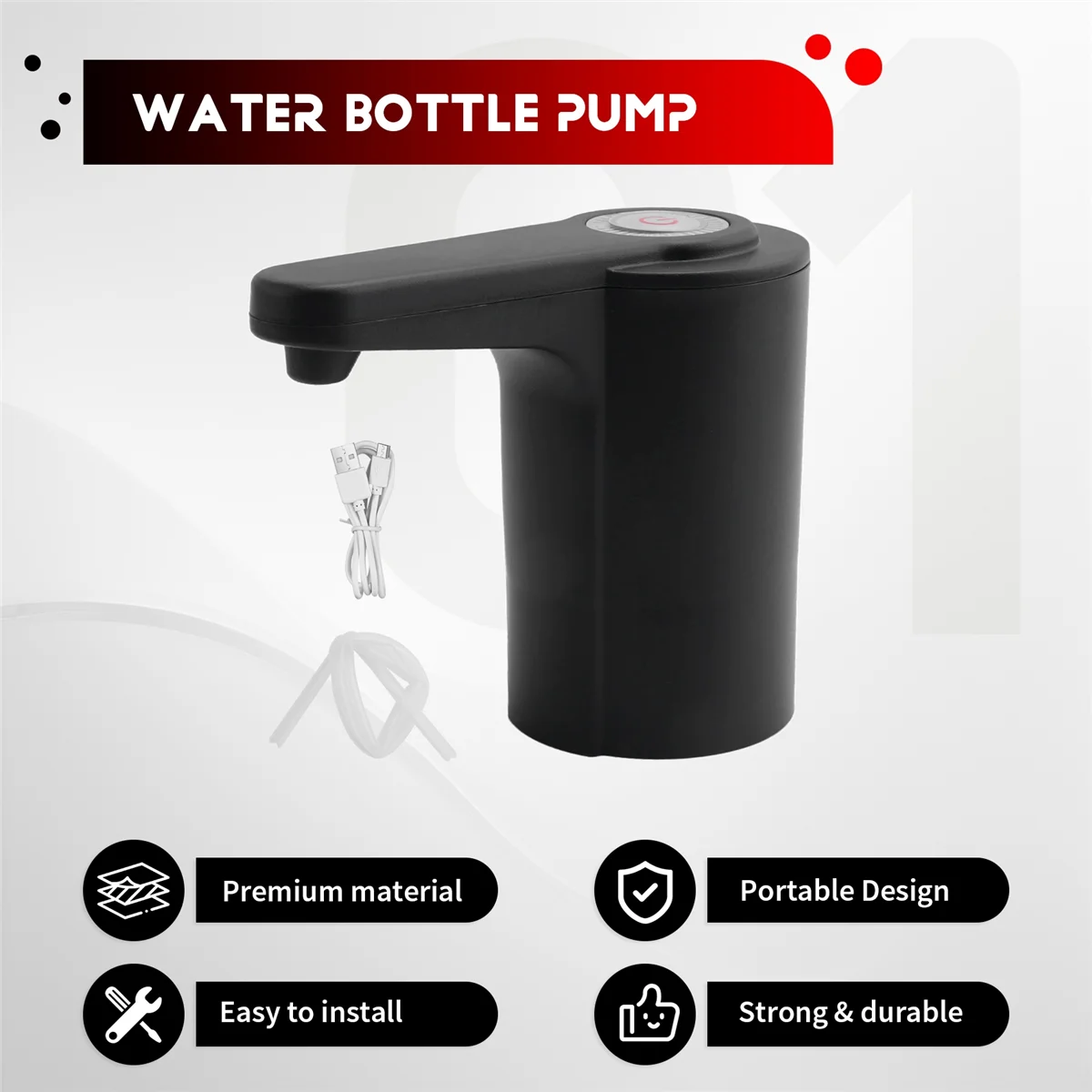 Dispenser Air ABJS 5 Galon - Pompa Air untuk Pompa Kendi Air Botol 5 Galon USB Isi Ulang Universal Otomatis