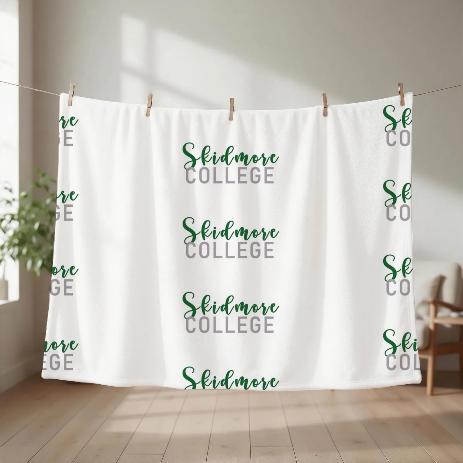 Skidmore College Script! Throw Blanket couch cozy soft plush fuzzy picnic outdoor blanket