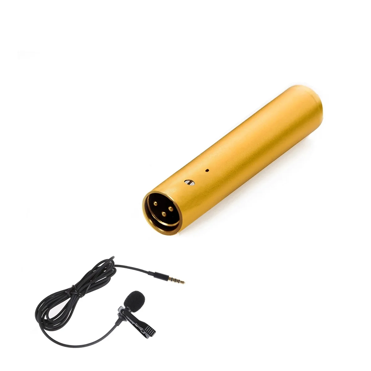 GAM-LV6 Cardioid Omnidirectional XLR Tie Condenser Microphone with 8.3mm Microphone Cover Lapel Clip Powered By 48V