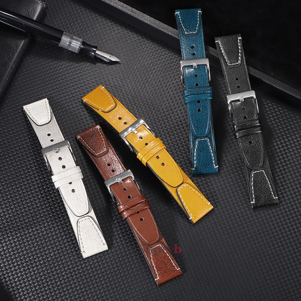 Correa de reloj Retro de cuero genuino para Seiko 5 para skx007, correas de reloj de 20mm y 22mm, pulsera para hombre y mujer para pulsera Rolex