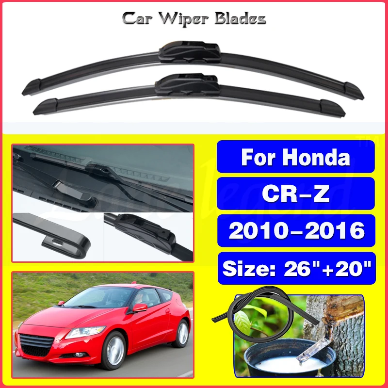 

Front Wiper Blades For Honda CR-Z 2010 2011 2012 2013 2014 2015 2016 Windscreen Wipers Fit U Hook Arms Auto Accessories 26"+20"