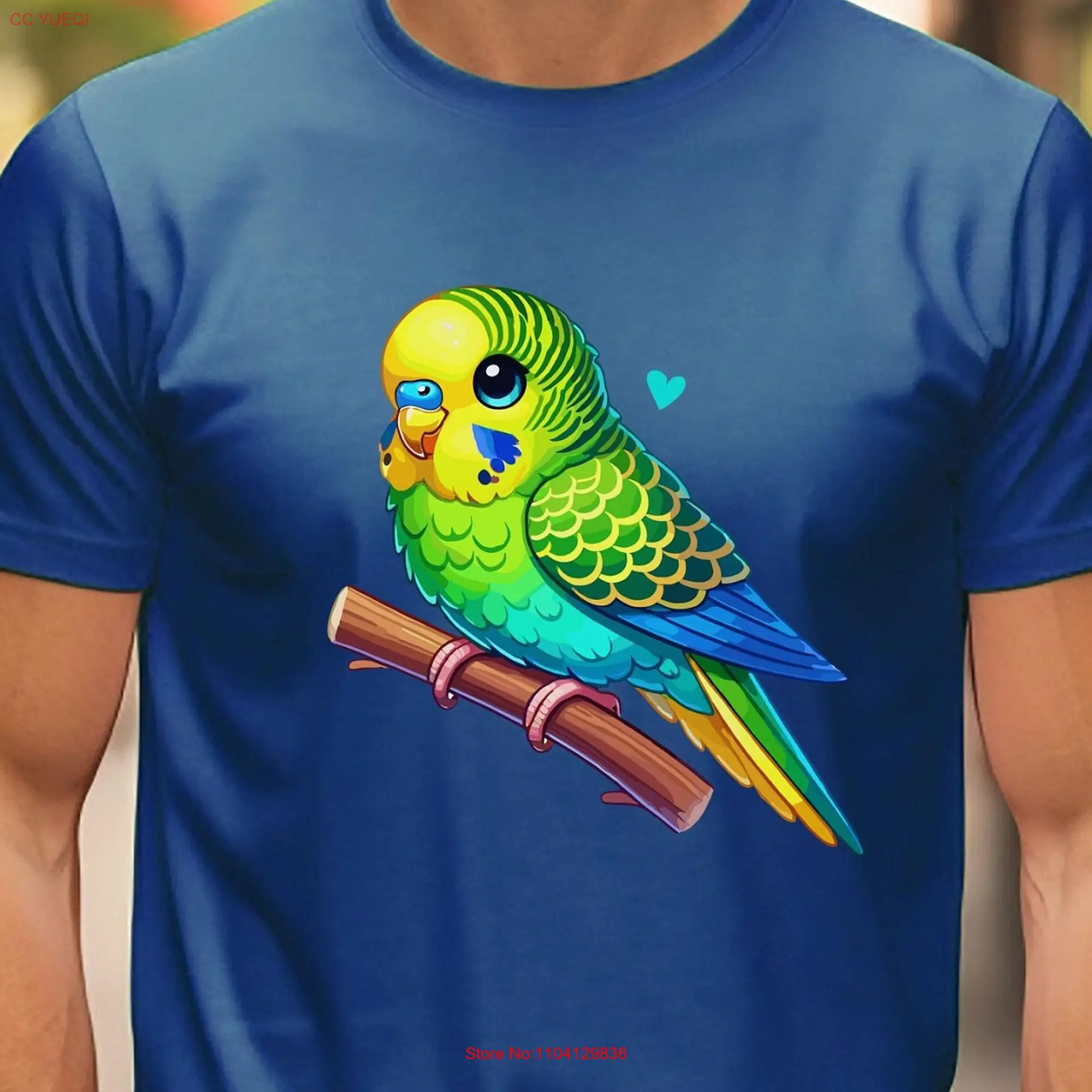 Budgie Parakeet Men's T Shirt long or short sleeves