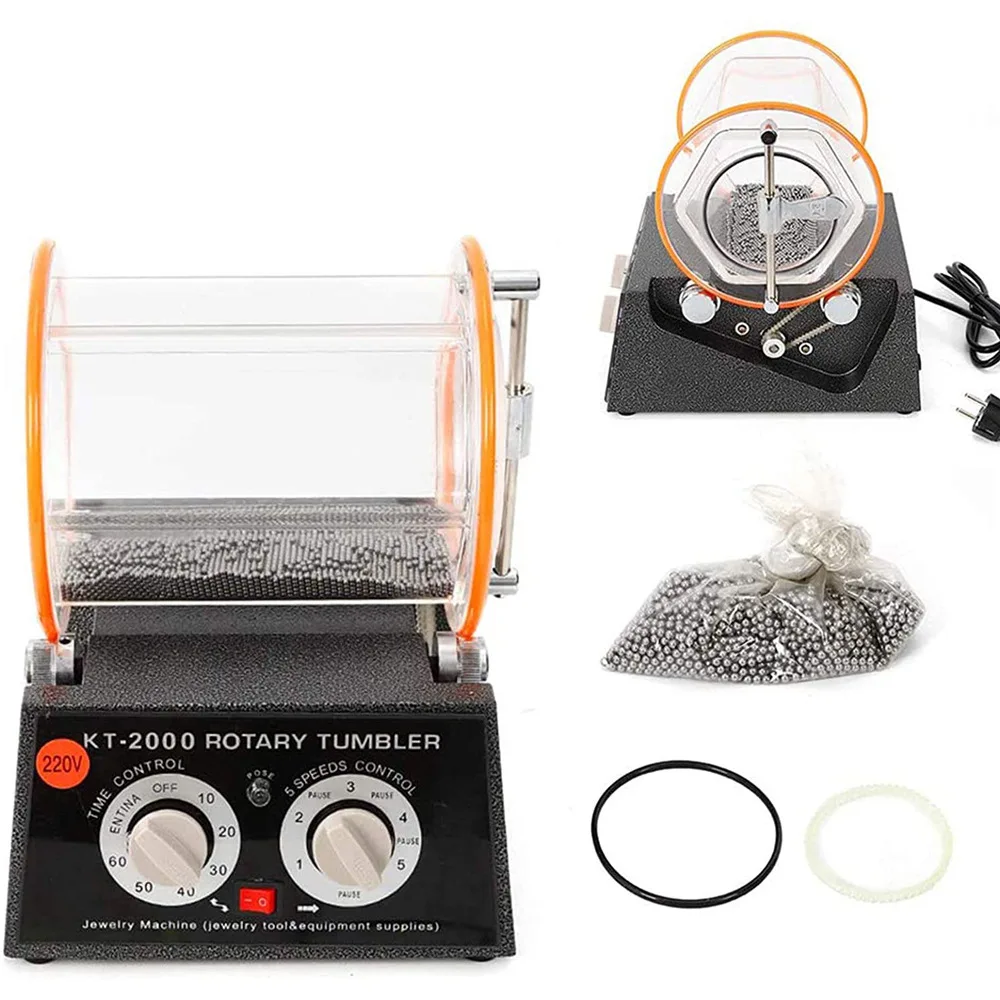 5Kg Rotary Tumbler Small Surface Polisher Finisher Polishing Machine 110V/220V Organize Glass for Jewelry Making