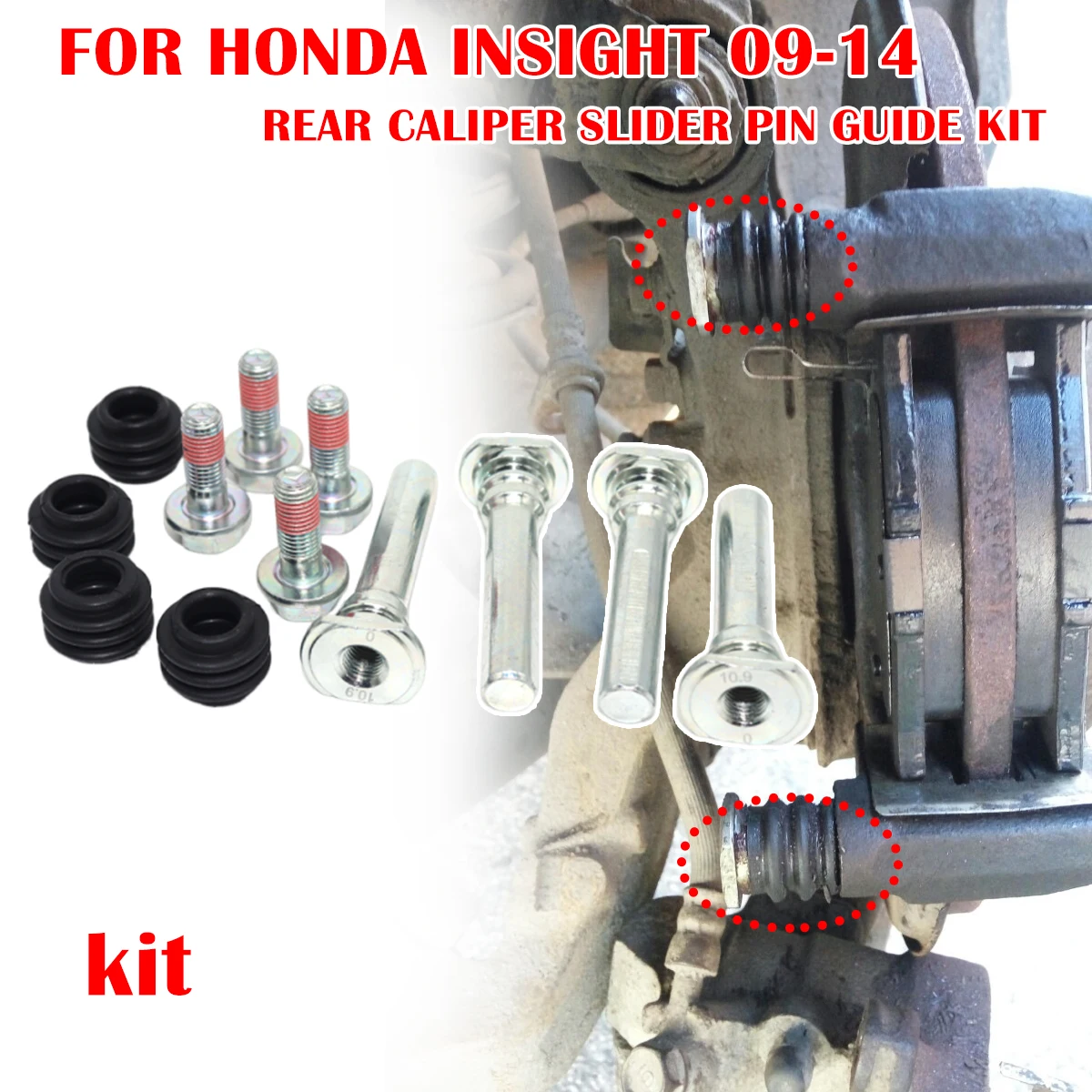 

Left Rear Right Brake Caliper Cylinder Slider Guide Pin For Disc Housing Bolt Bushing Boot FOR HONDA INSIGHT 113-1319X CKT1009