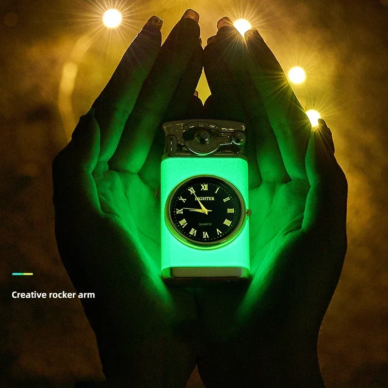 

Windproof Gas Lighter Wrist Watch Cigar Lighter Outdoors Jet Double Tube Lighters Gadgets for Men Cigarette Accessories Fires