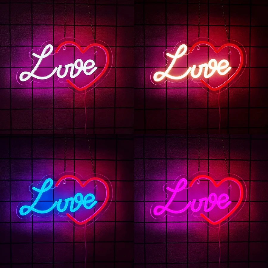 

Светодиодная неоновая вывеска «Любовь» для декора стен, спальни для девочек, Рождество, День святого Валентина, жена, женский подарок на день рождения, домашний декор для гостиной