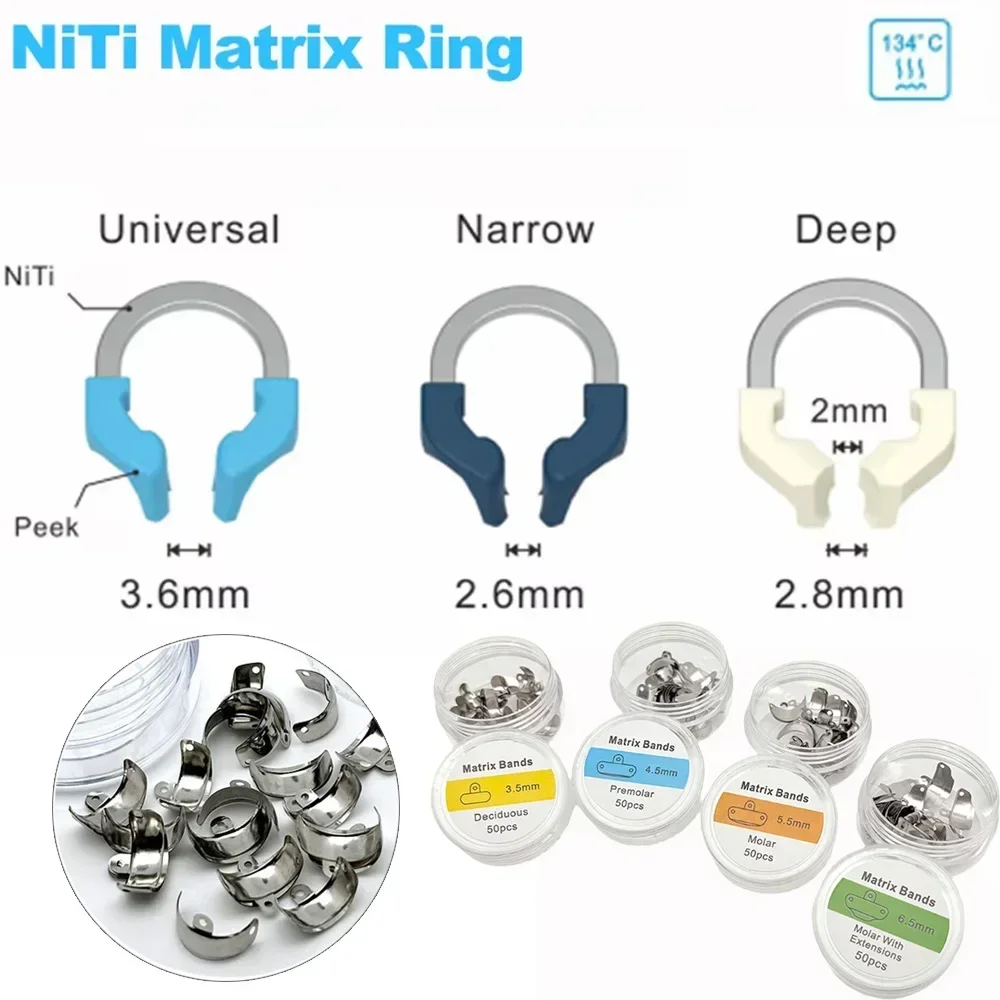 Dental NITI Matrix Bands Ring Garrison Style Matrix Clamp Clip Sectional Contoured Matrices Dentist Tool