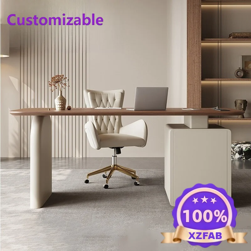 Factory Direct 2026 Top Madera maciza estilo crema francesa, escritorio, color nogal medieval, escritorio de ordenador de lujo l