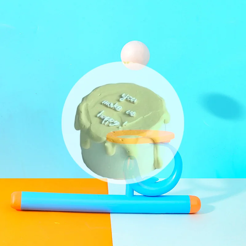 1 conjunto crianças presentes engraçados tubo de plástico soprando bola brinquedos para crianças esportes ao ar livre jogos treinamento equilíbrio aprendizagem adereços