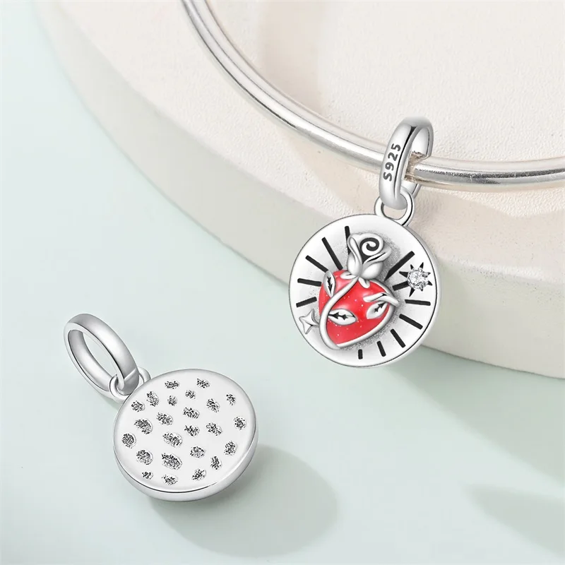 

New 925 Sterling Silver Heart Amulet Pendant CZ Zircon Dangle Fit Original Bracelet DIY For Women Pretty Birthday Jewelry Gifts