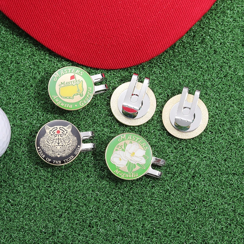 Golf Ball Marker With Golf Hat Clip Magnetic Funny Print Patterns Badges for Golf One Putt Eagle Tiger Cap Accessories Golf Gift