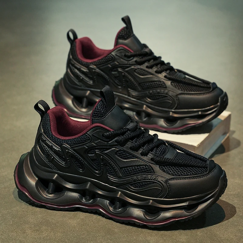 

Мужские амортизирующие легкие повседневные кроссовки Four Seasons, дышащая мягкая подошва, уличные гоночные кроссовки, студенческая спортивная обувь