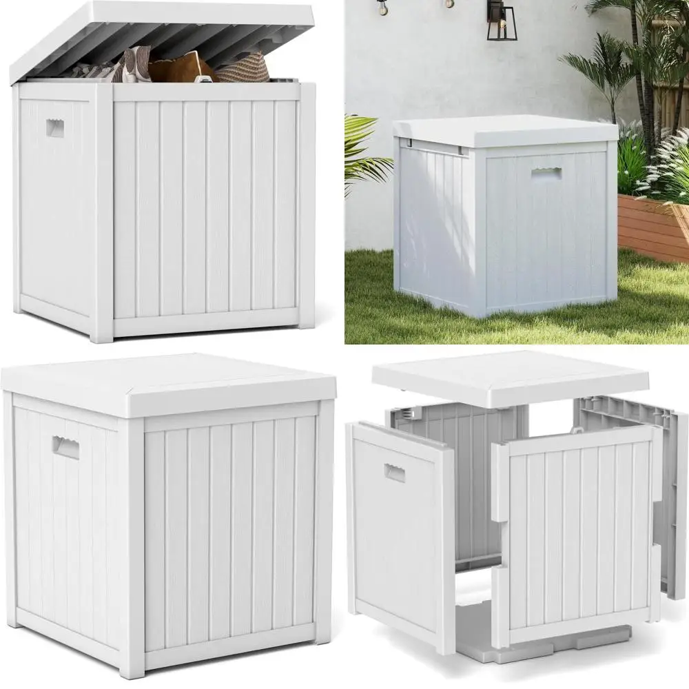 

51 Gallon Resin Deck Box, Outdoor Storage Box Waterproof for Patio, Garden, Pool, and Deck, Storage Solution for Cushions, Tools