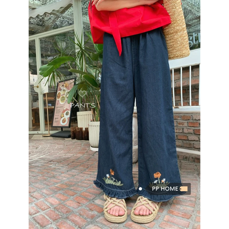 

Women Y2k Embroidery Jeans Japanese 2000s Style Streetwear Harajuku Korean Baggy Denim Trousers Jean Pants Vintage Clothes