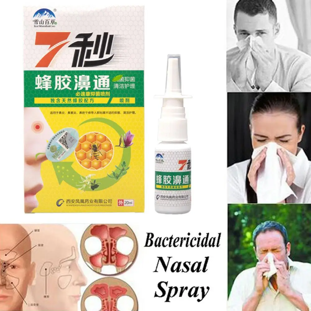 20ml Nose Spray To Relieve Nasal Discomfort Propolis Extract Nasal Drops Runny Itching Allergic Rhinitis Nose Health Care